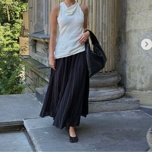 Zara ZW COLLECTION COMBINATION HALTER DRESS BLACK 0/8647/991/